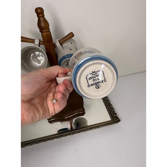 Set of 4 Vintage Jardin 710 Whisper Blue Floral Coffee Tea Cup/Mug 60's 70's - Picture 6 of 9